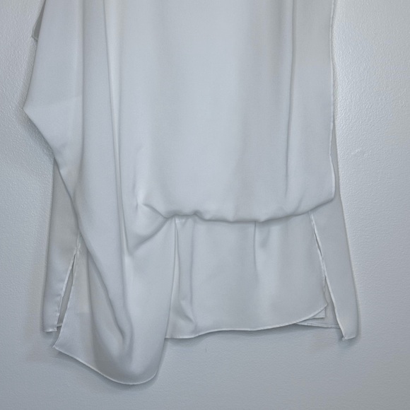 Saks Fifth Avenue Asymmetric Hem Sleeveless Blouse White - Picture 3 of 10